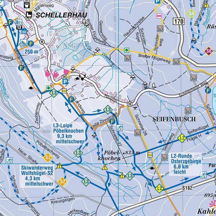 Beispielinhalt (Bild) Wintersportkarte Skiregion Osterzgebirge