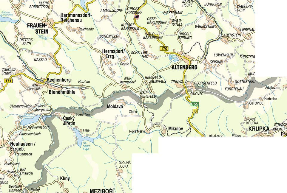 Beispielinhalt (Bild) Wintersportkarte Skiregion Osterzgebirge