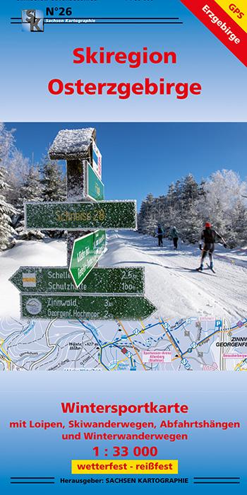 Vorderes Coverbild Wintersportkarte Skiregion Osterzgebirge
