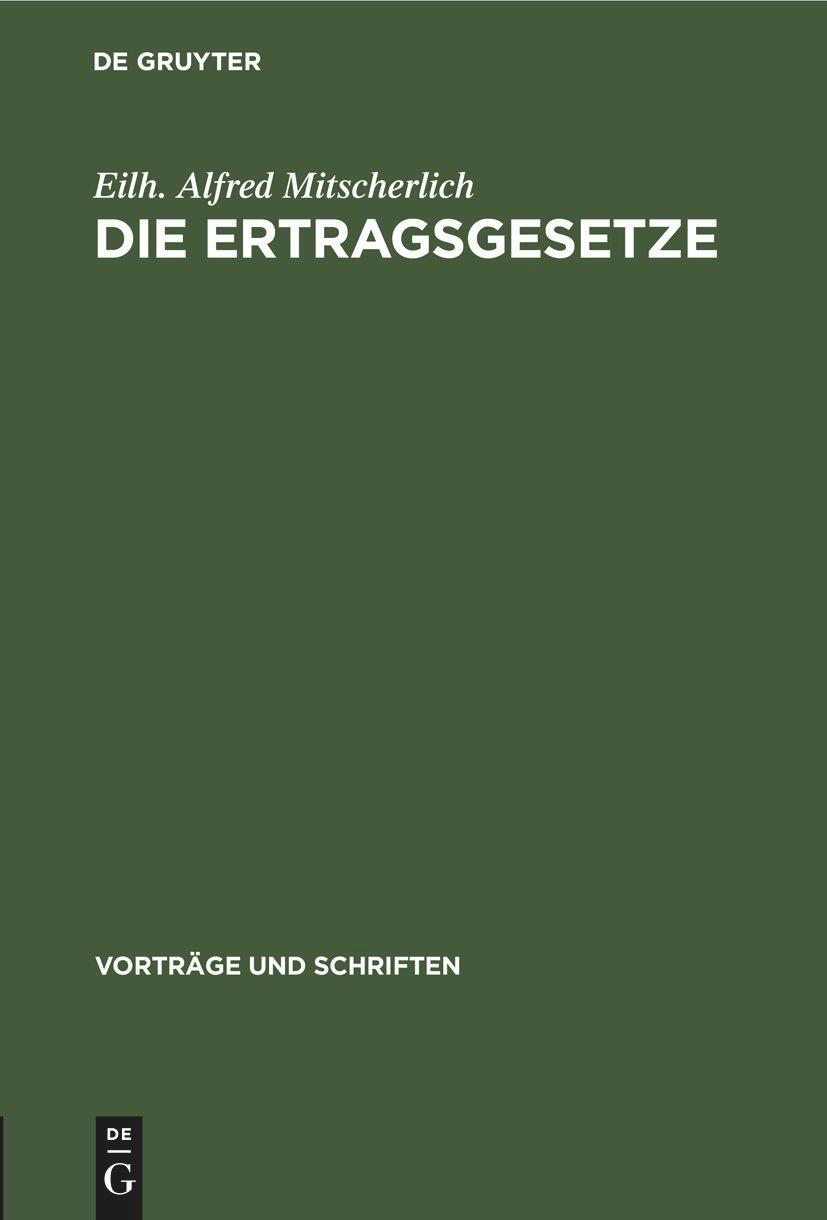 Vorderes Coverbild Die Ertragsgesetze