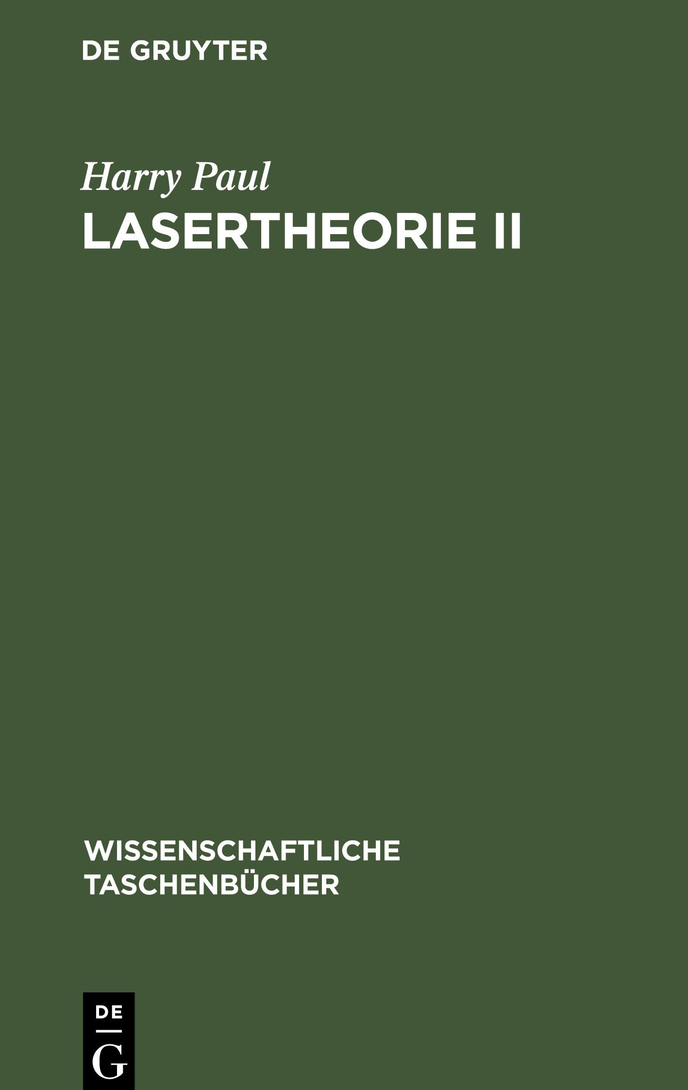 Vorderes Coverbild Lasertheorie II