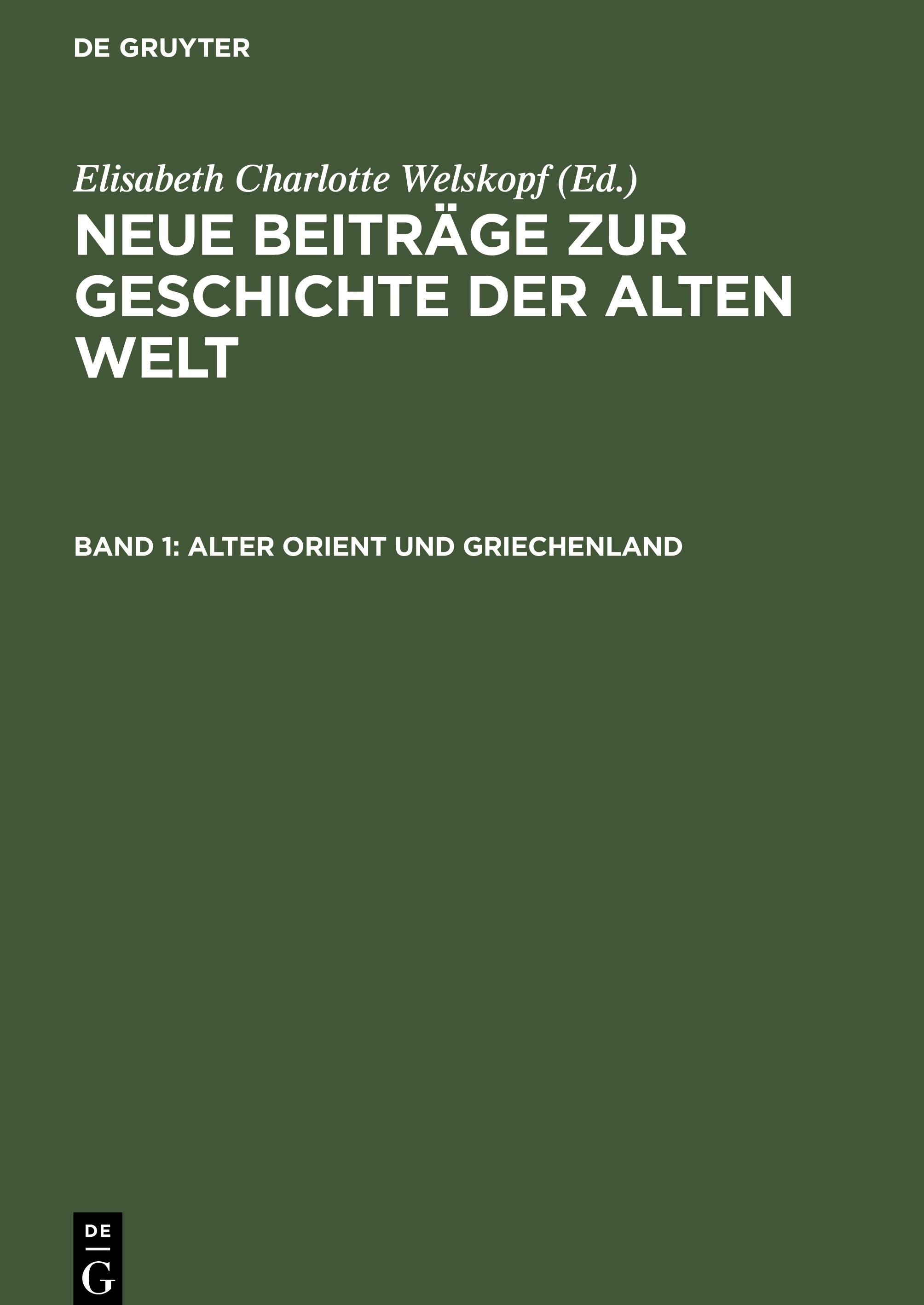 Vorderes Coverbild Alter Orient und Griechenland
