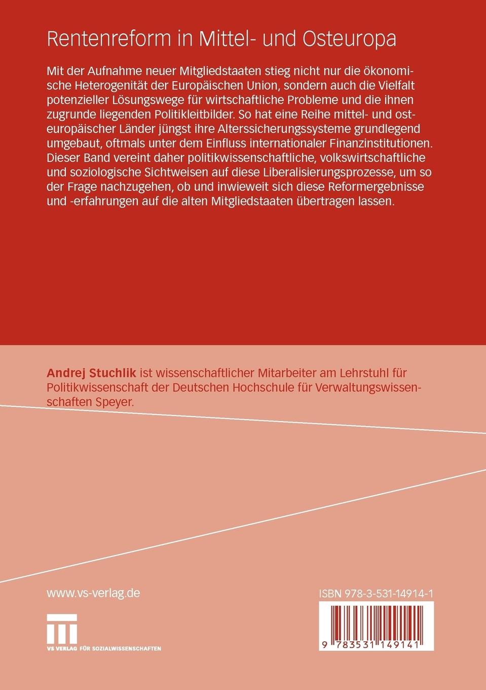 Rückseitencover Rentenreform in Mittel- und Osteuropa