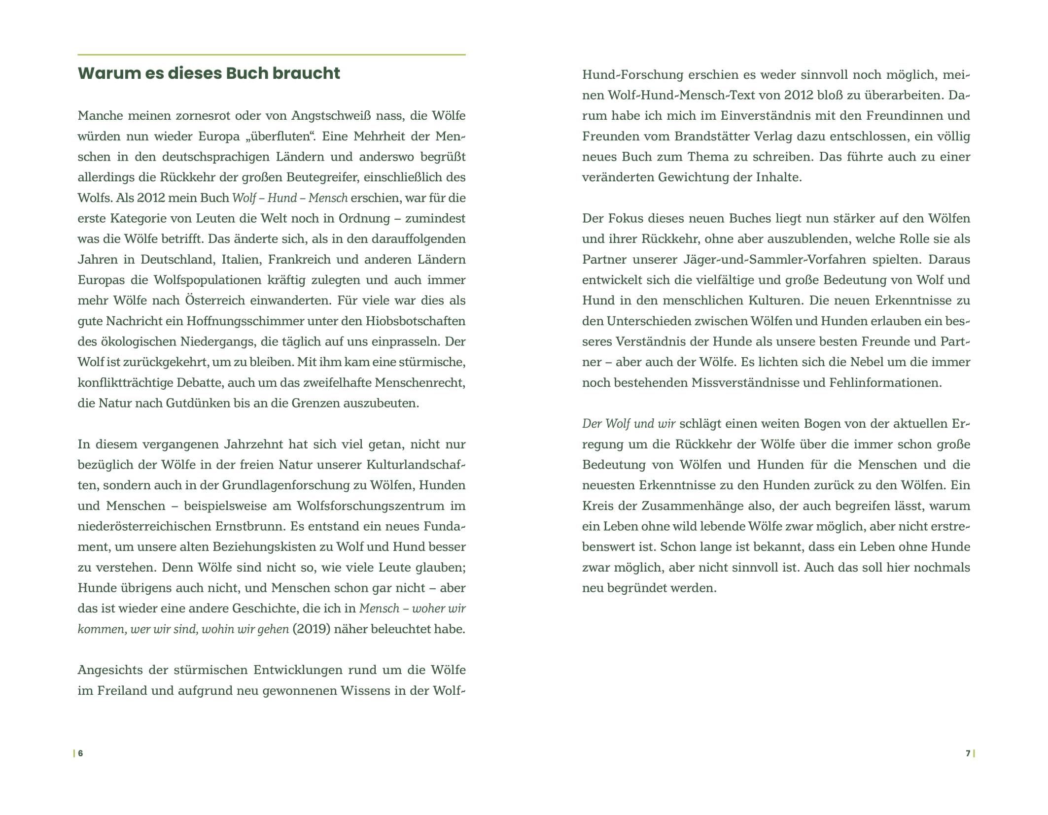 Beispielinhalt (Bild) Der Wolf und wir