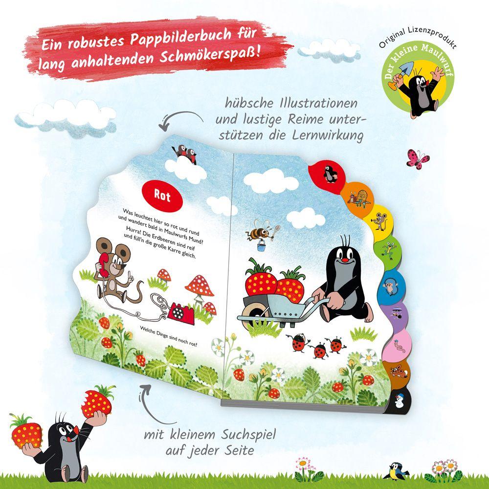 Beispielinhalt (Bild) Trötsch Der kleine Maulwurf Pappenbuch mit Register Meine allerersten Farben