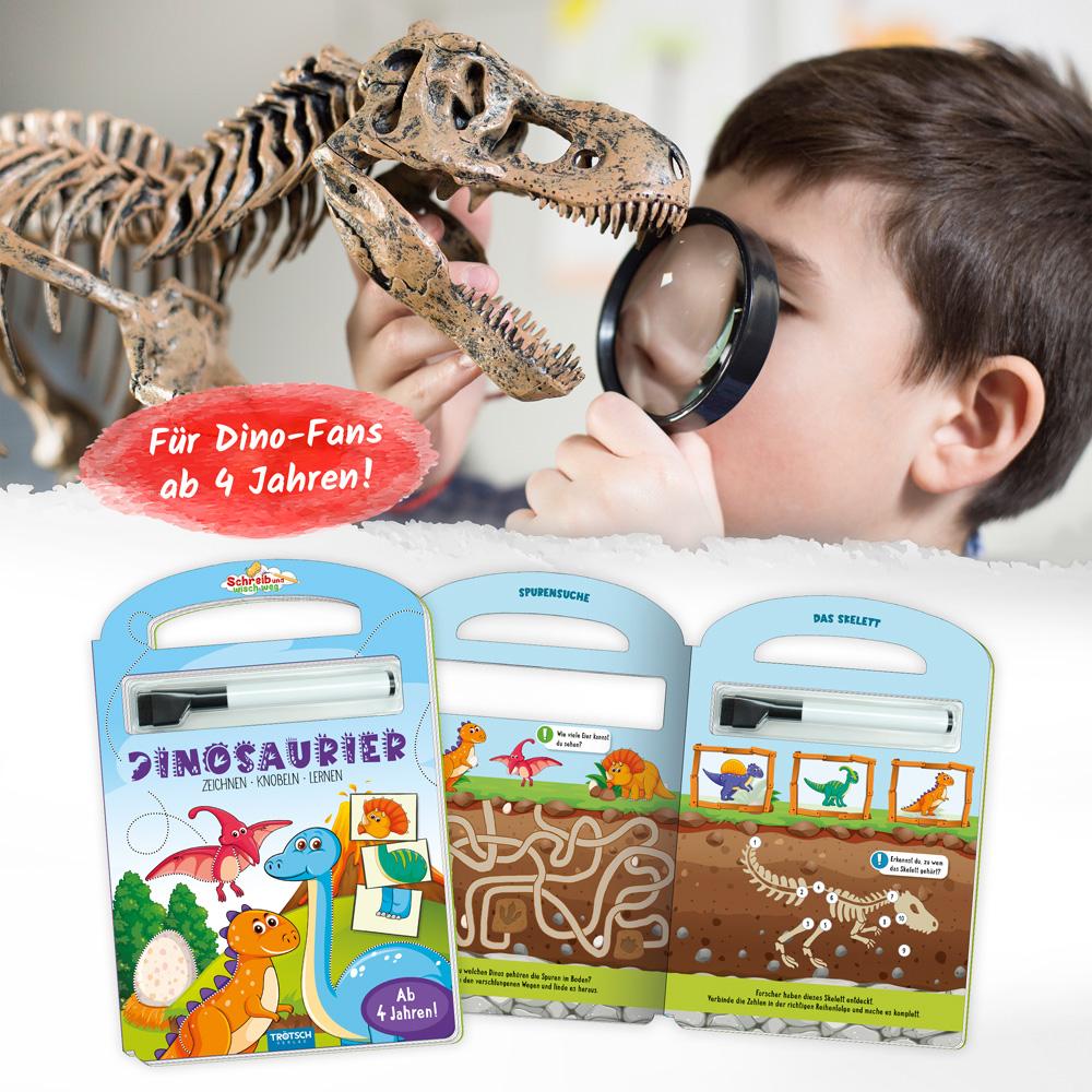 Beispielinhalt (Bild) Trötsch Pappenbuch Schreib und wisch weg Pappenbuch Dinosaurier