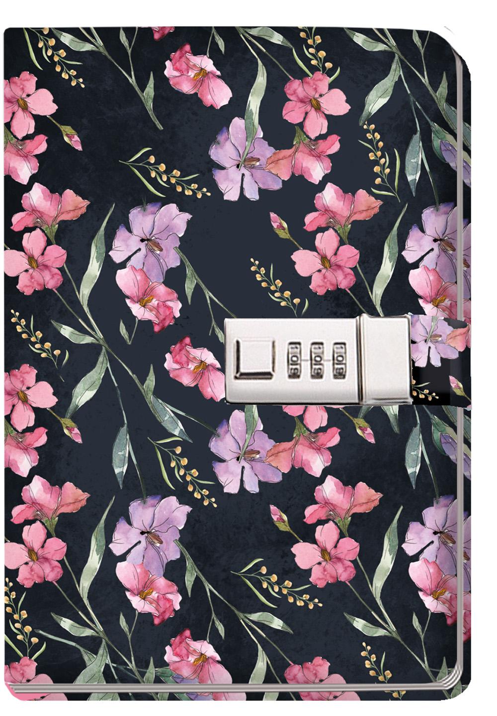 Vorderes Coverbild Trötsch Tagebuch mit Zahlenschloss Flowers