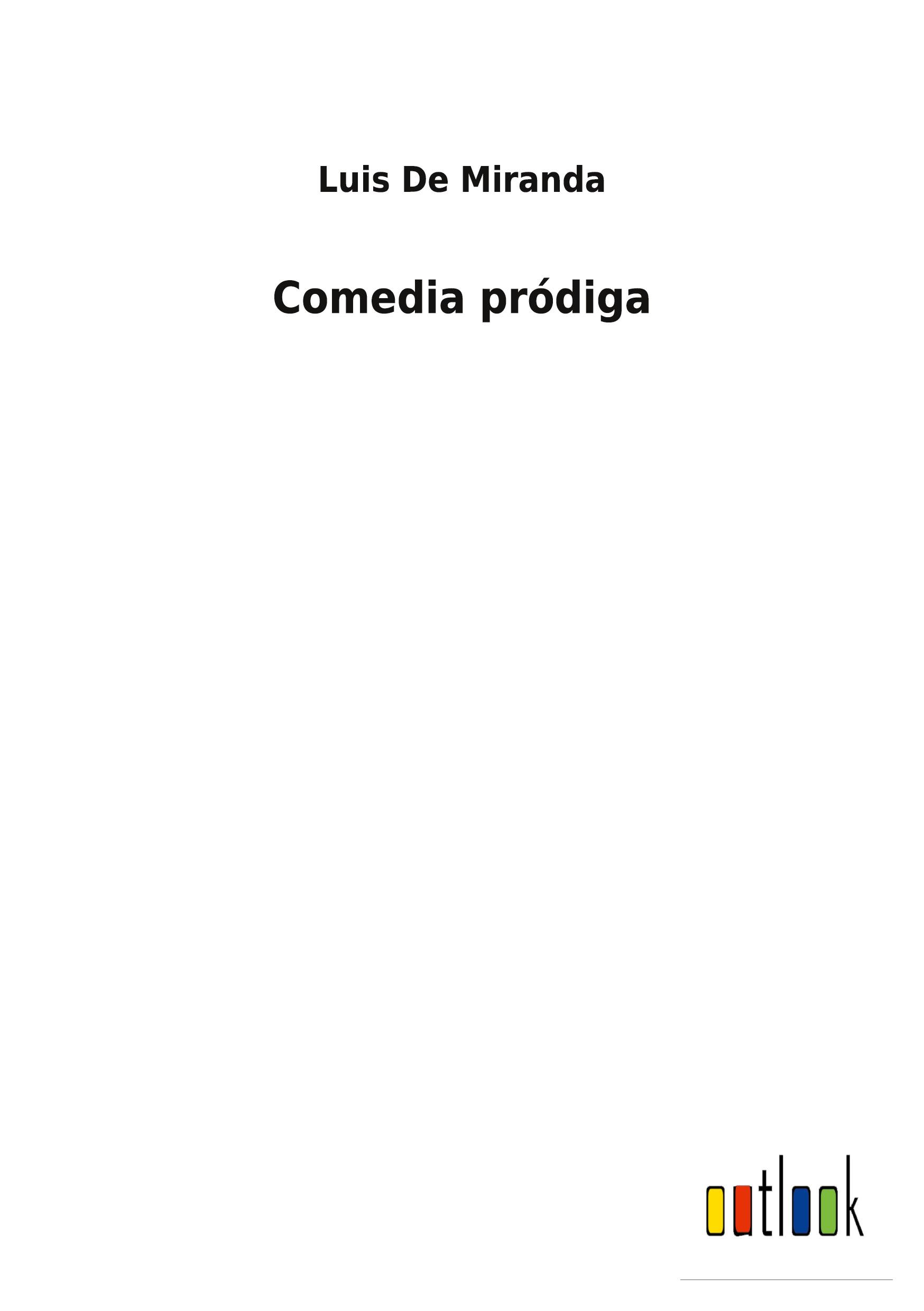 Vorderes Coverbild Comedia pródiga