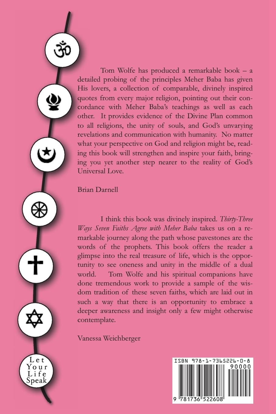 Rückseitencover Thirty Three Ways Seven Faiths Agree with Meher Baba