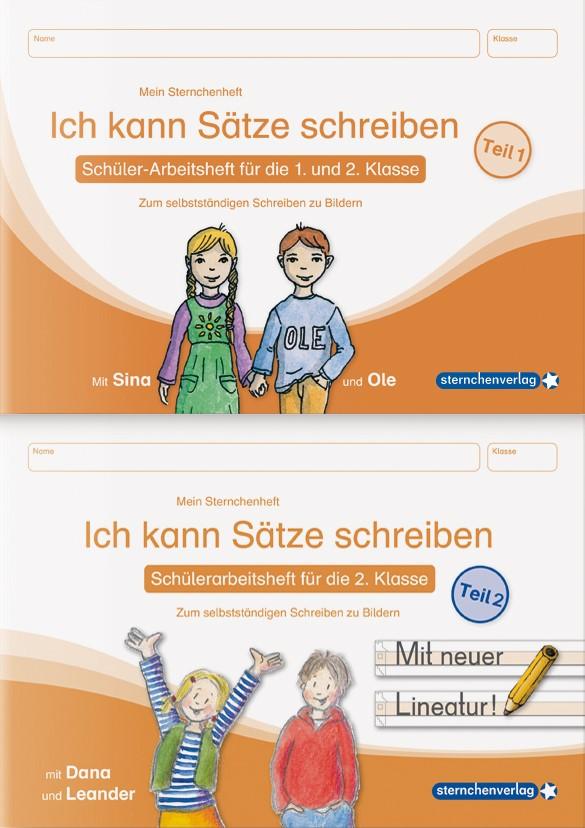 Vorderes Coverbild Ich kann Sätze schreiben Teil 1 und 2 im Set - Schülerarbeitshefte für die 1. und 2. Klasse
