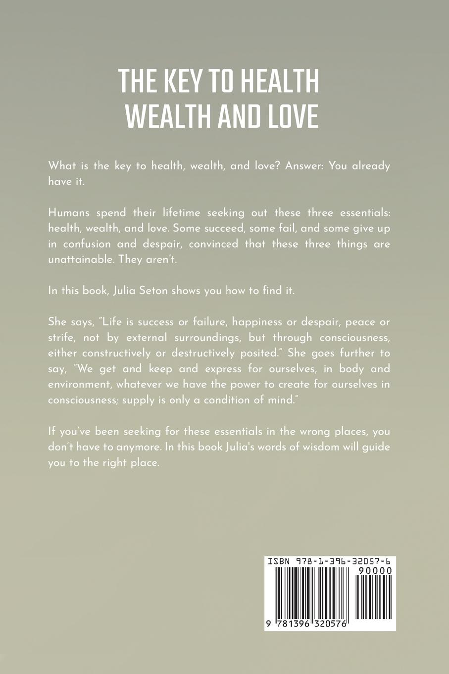 Rückseitencover The Key to Health, Wealth and Love