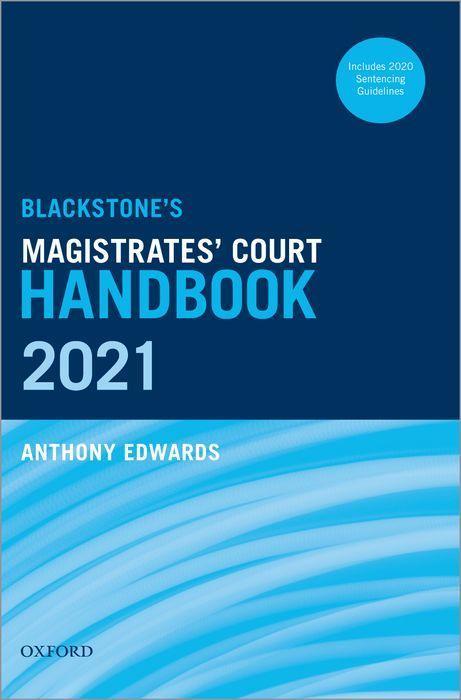 Vorderes Coverbild Blackstone's Magistrates' Court Handbook 2021