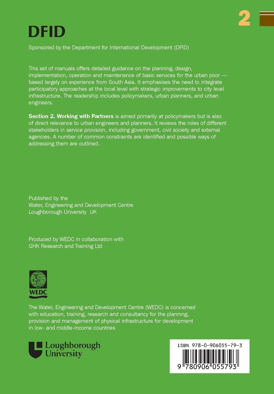 Rückseitencover Services for the Urban Poor: Section 2. Working with Partners - Guidance for Policymakers, Planners and Engineers