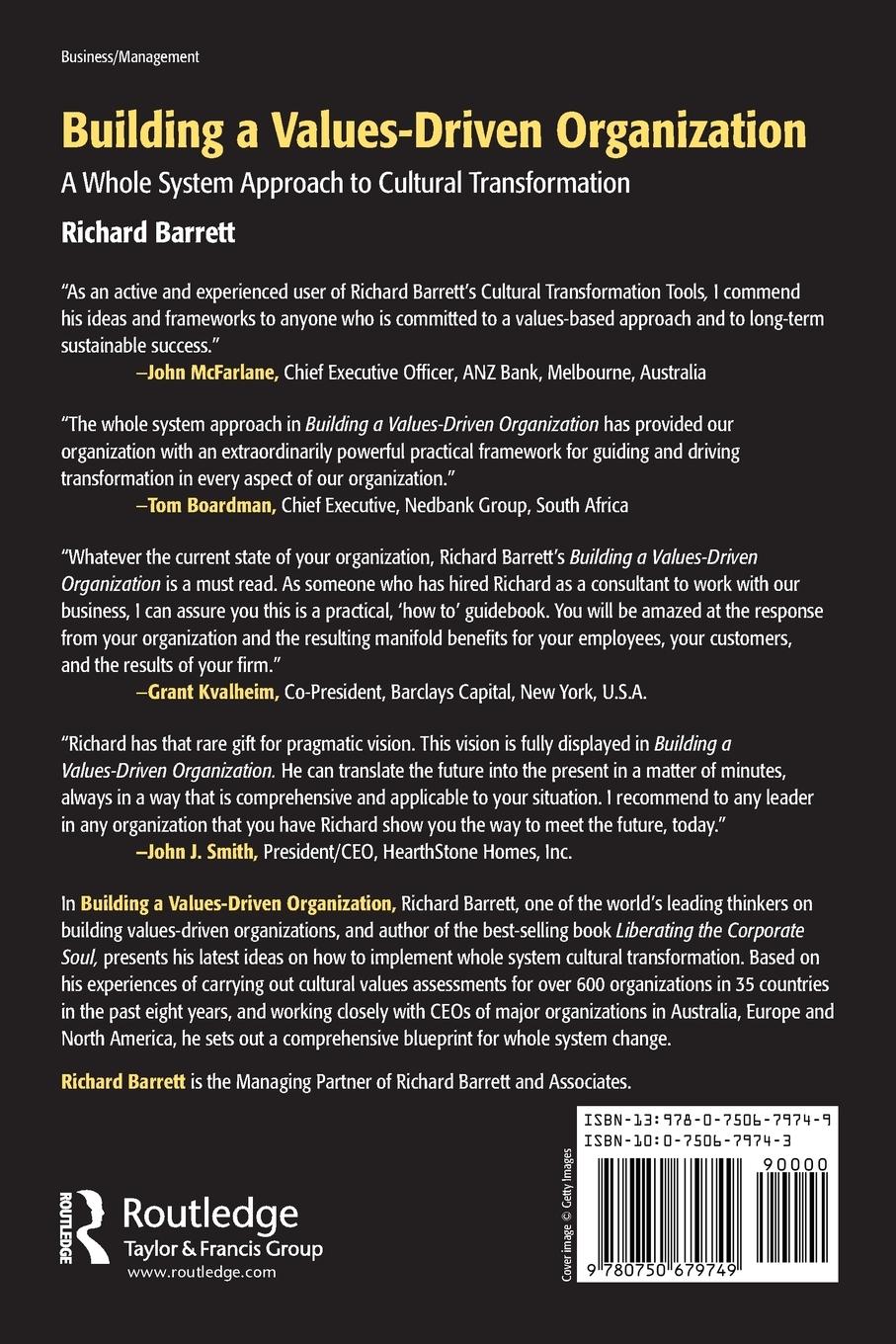 Rückseitencover Building a Values-Driven Organization