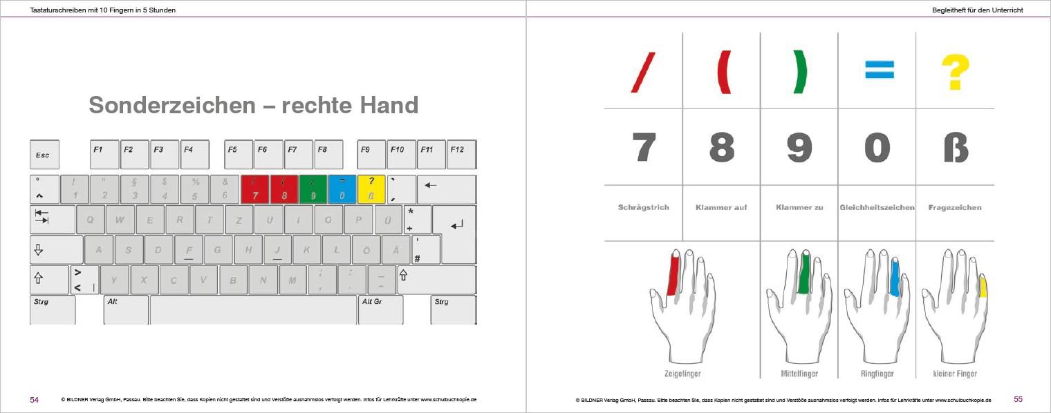 Beispielinhalt (Bild) Das Tastaturschreiben mit 10 Fingern in 5 Stunden