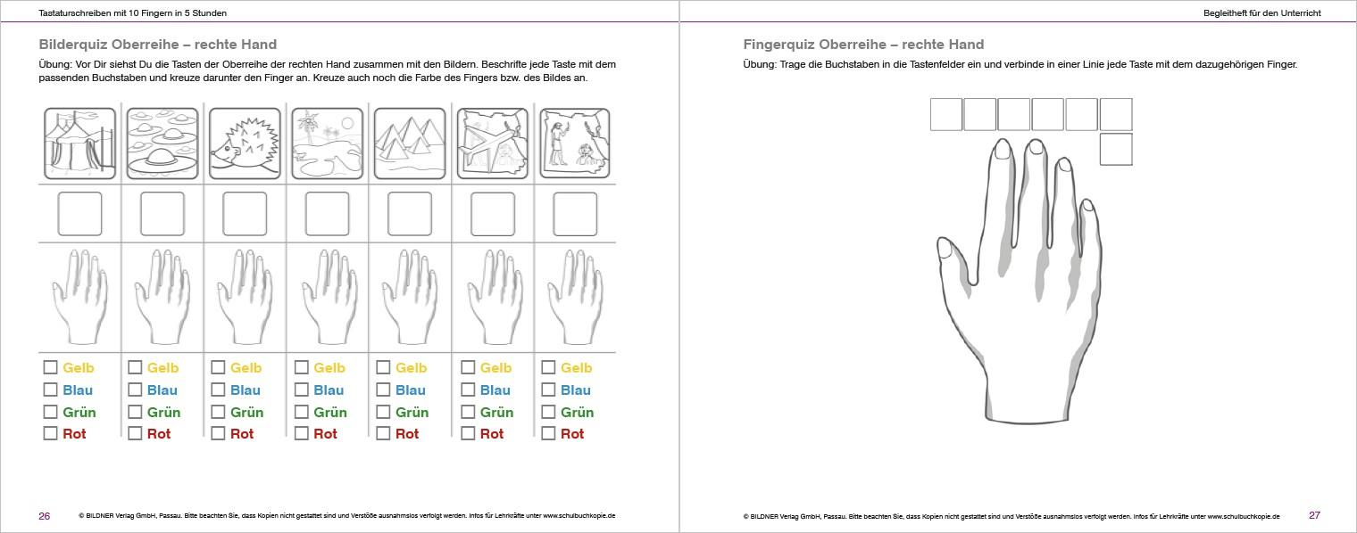 Beispielinhalt (Bild) Das Tastaturschreiben mit 10 Fingern in 5 Stunden