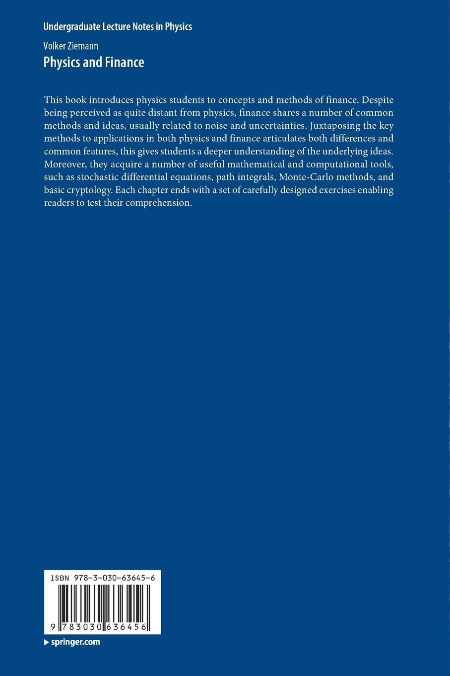 Rückseitencover Physics and Finance