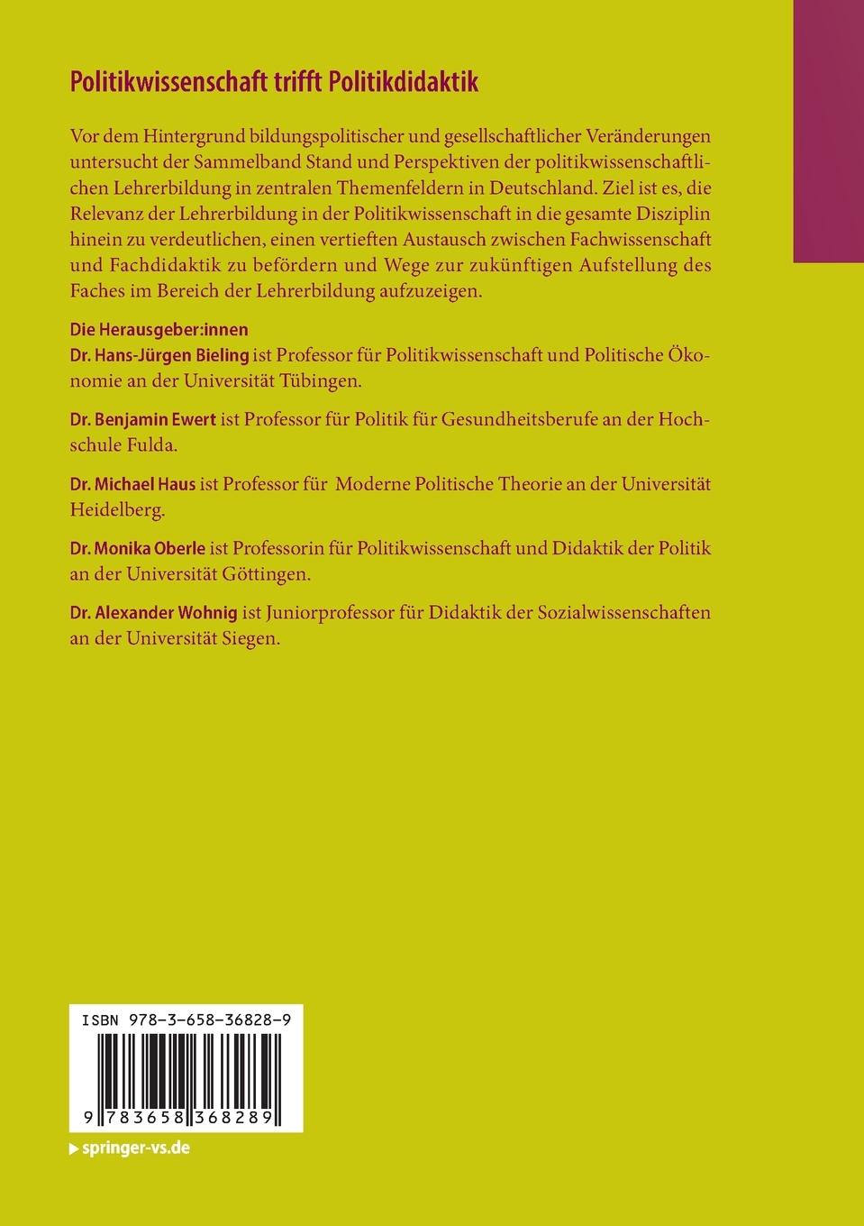 Rückseitencover Politikwissenschaft trifft Politikdidaktik