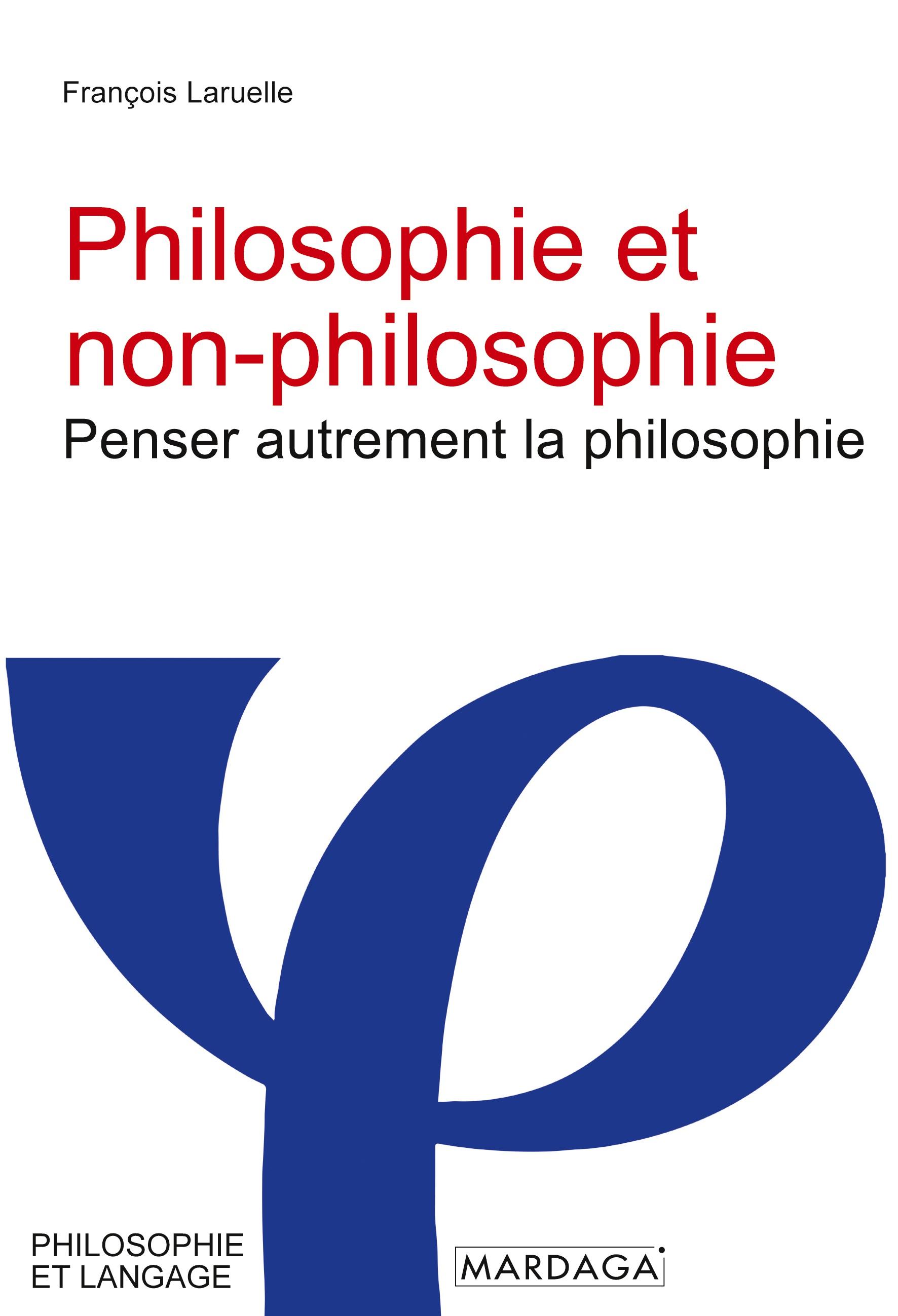 Vorderes Coverbild Philosophie et non-philosophie