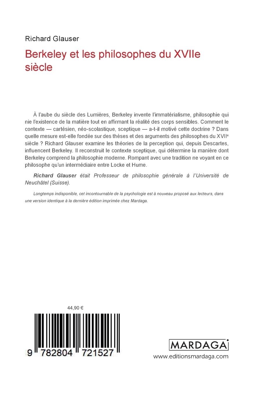 Rückseitencover Berkeley et les philosophes du XVIIe siècle
