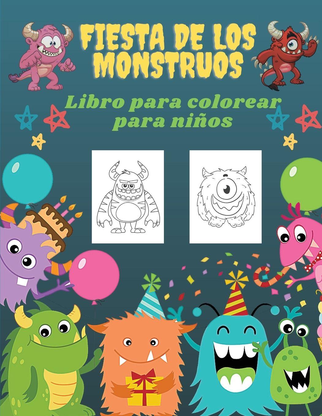 Vorderes Coverbild Fiesta de los Monstruos Libro de Colorear para Niños