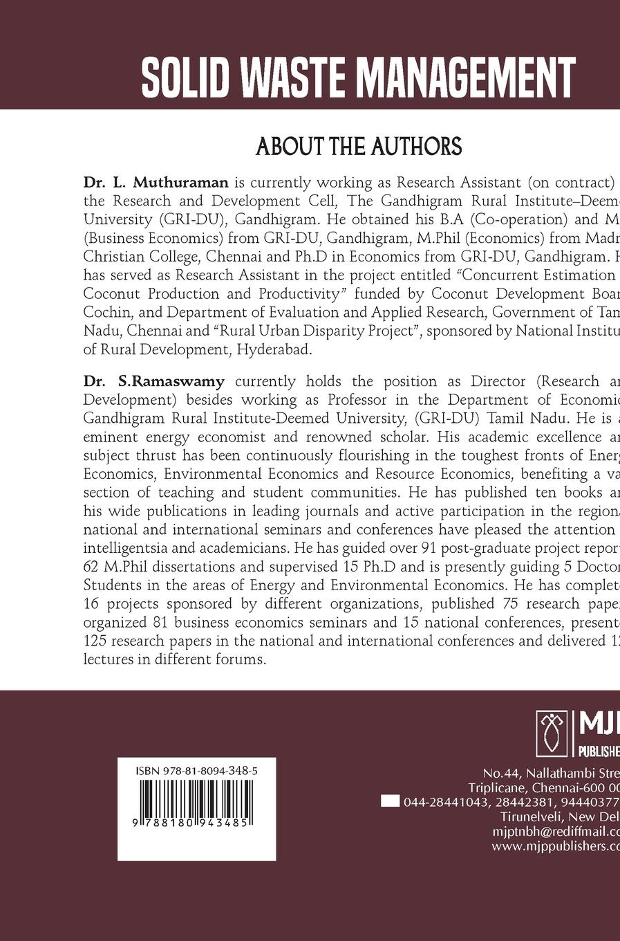 Rückseitencover SOLID WASTE MANAGEMENT