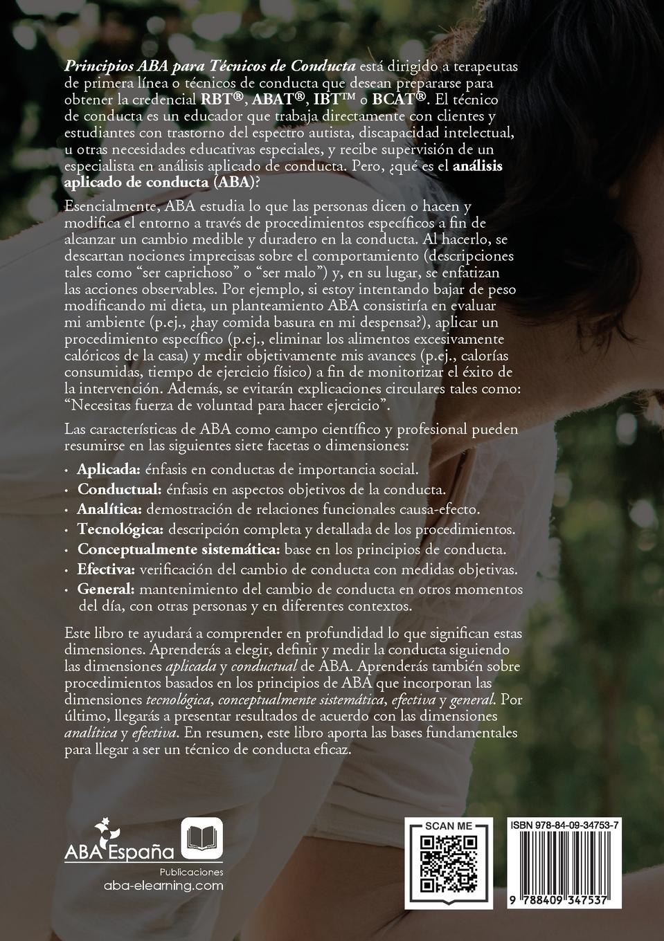 Rückseitencover Principios ABA para Técnicos de Conducta