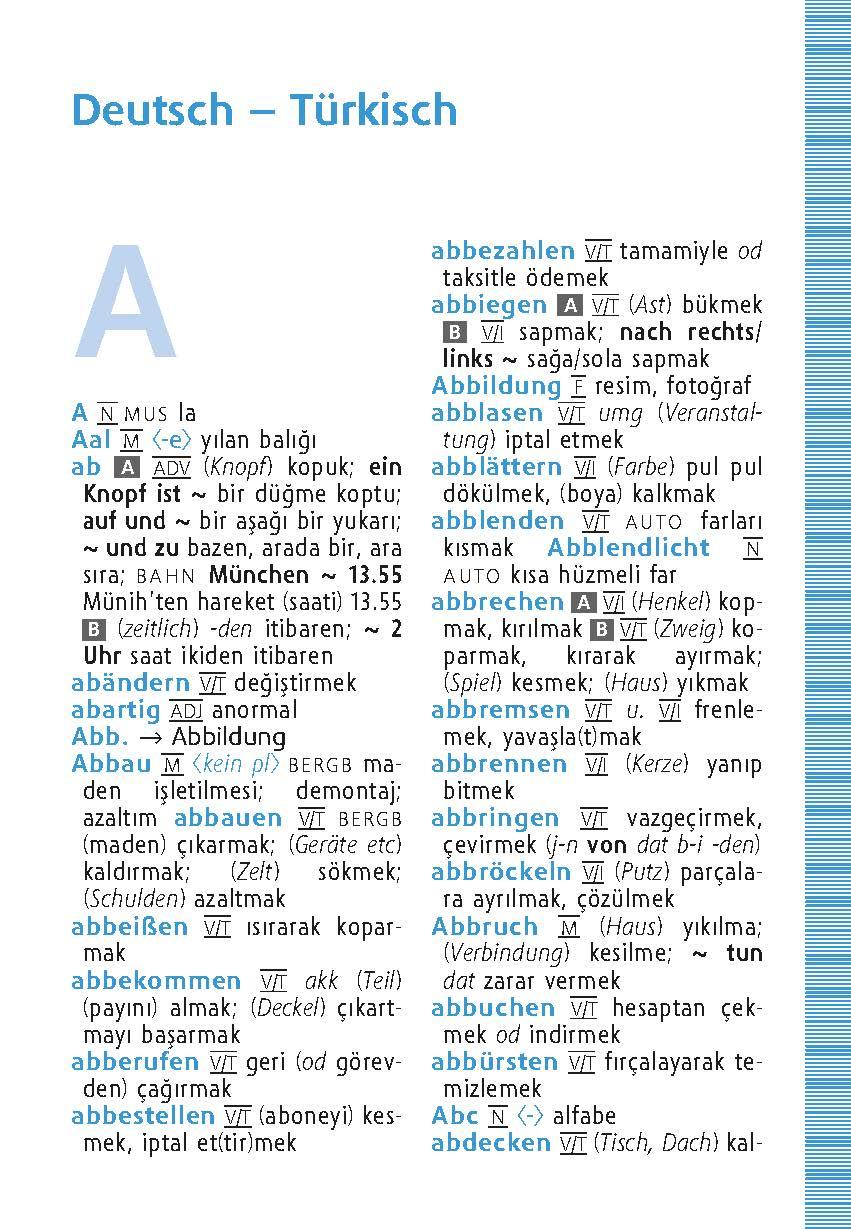Beispielinhalt (Bild) Langenscheidt Universal-Wörterbuch Türkisch