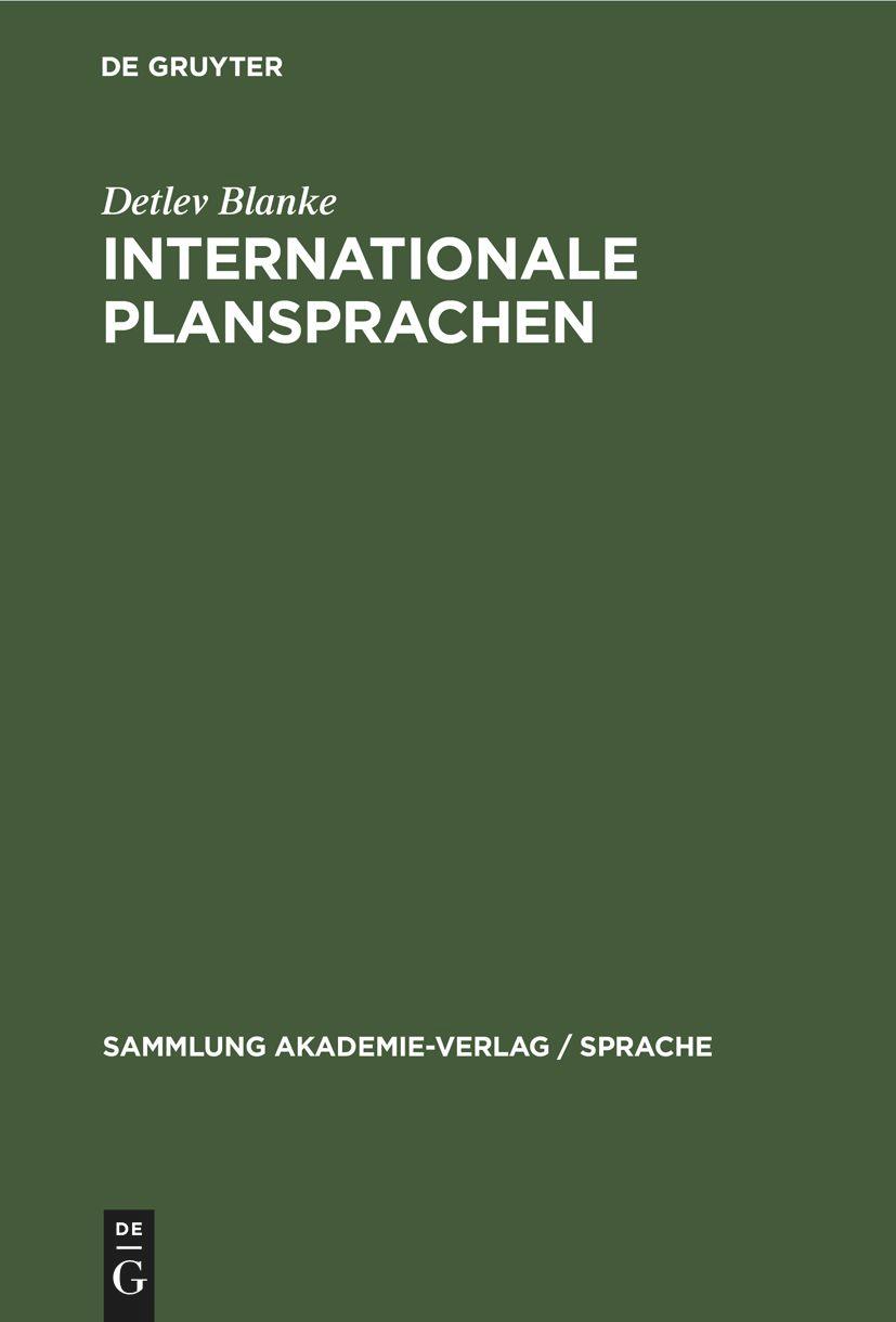 Vorderes Coverbild Internationale Plansprachen