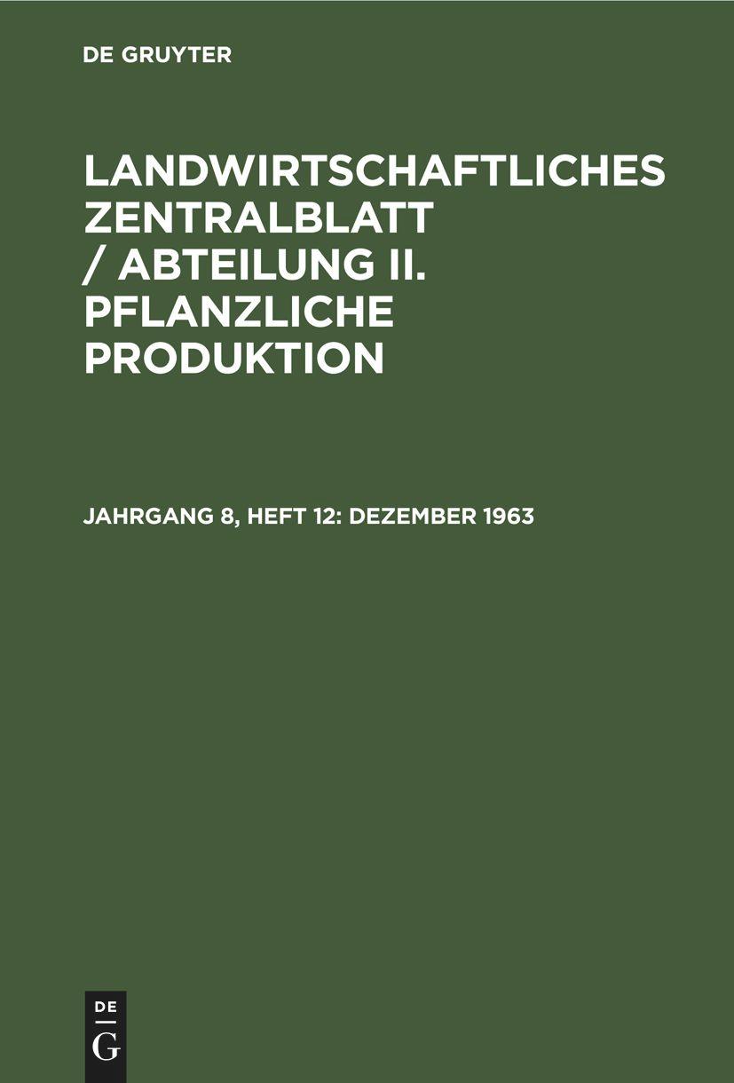 Vorderes Coverbild Dezember 1963