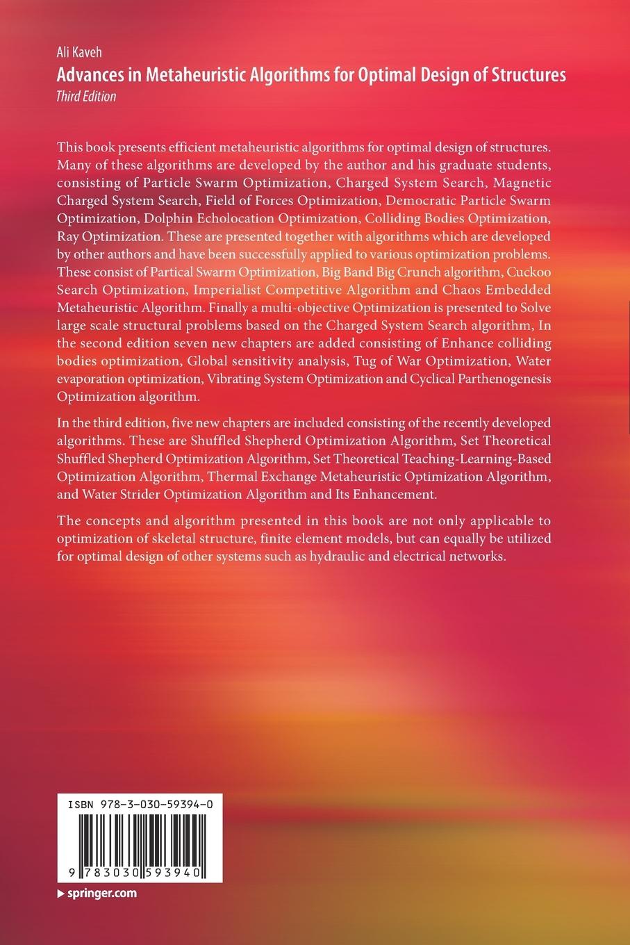 Rückseitencover Advances in Metaheuristic Algorithms for Optimal Design of Structures