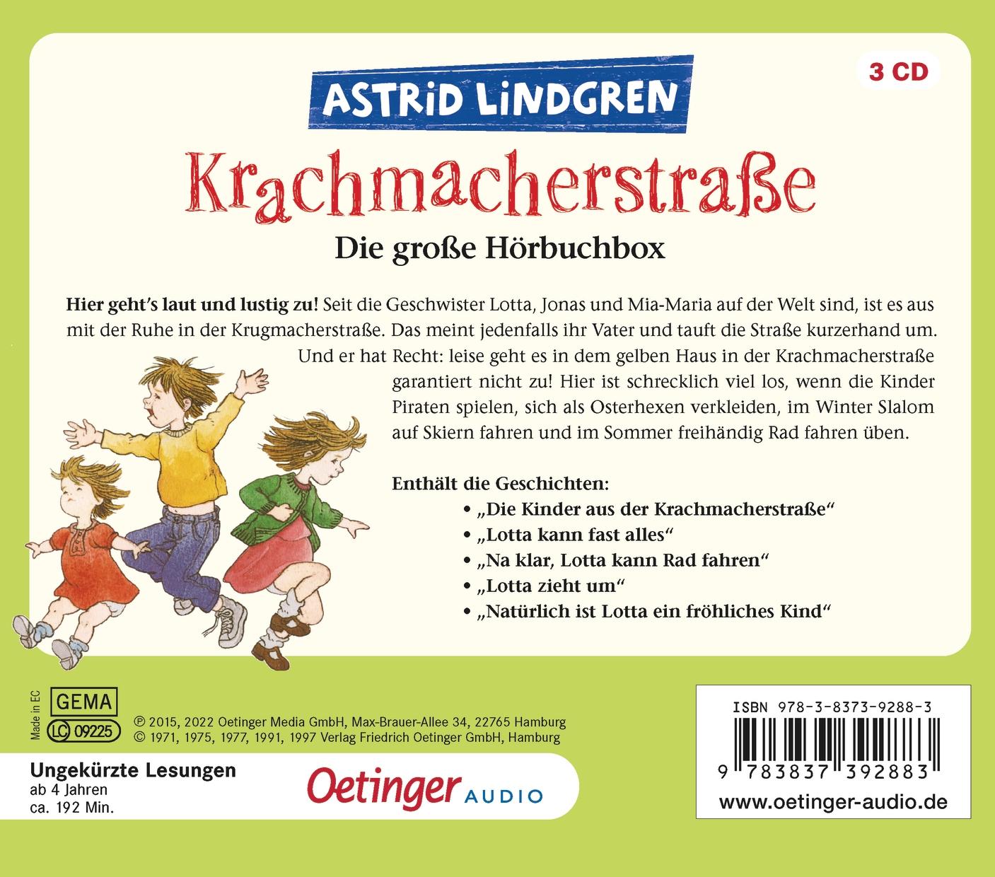 Rückseitencover Krachmacherstraße. Die große Hörbuchbox