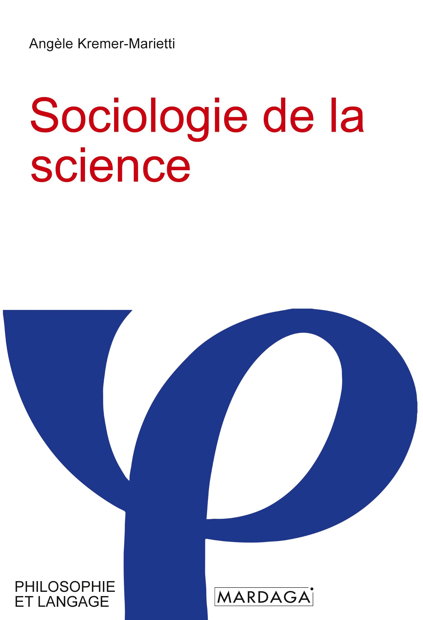 Vorderes Coverbild Sociologie de la science