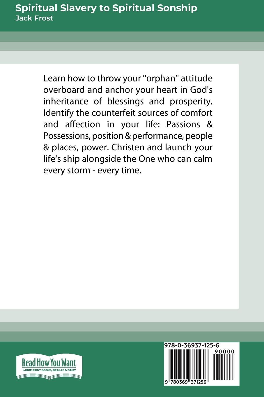 Rückseitencover Spiritual Slavery to Spiritual Sonship