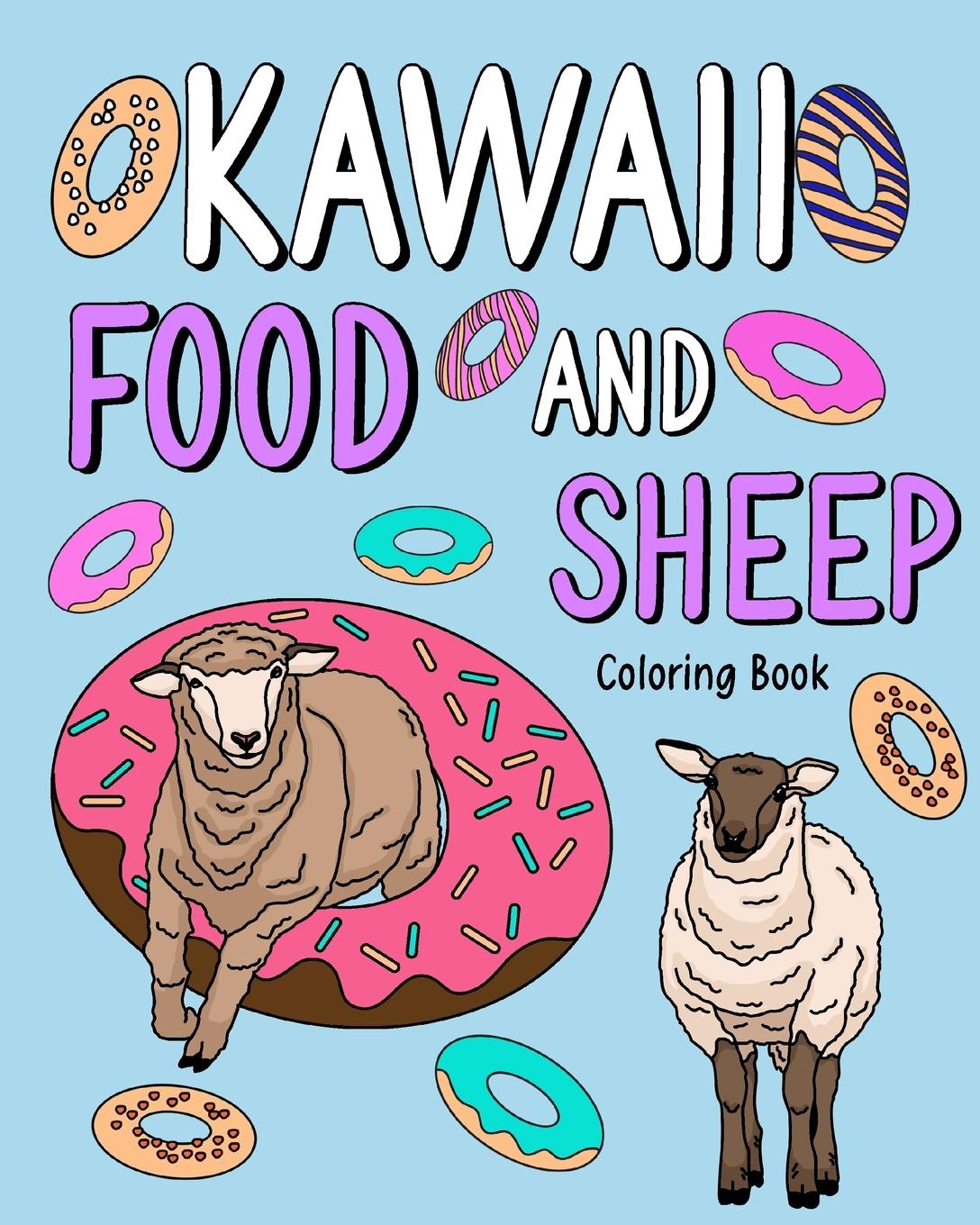Vorderes Coverbild Kawaii Food and Sheep Coloring Book