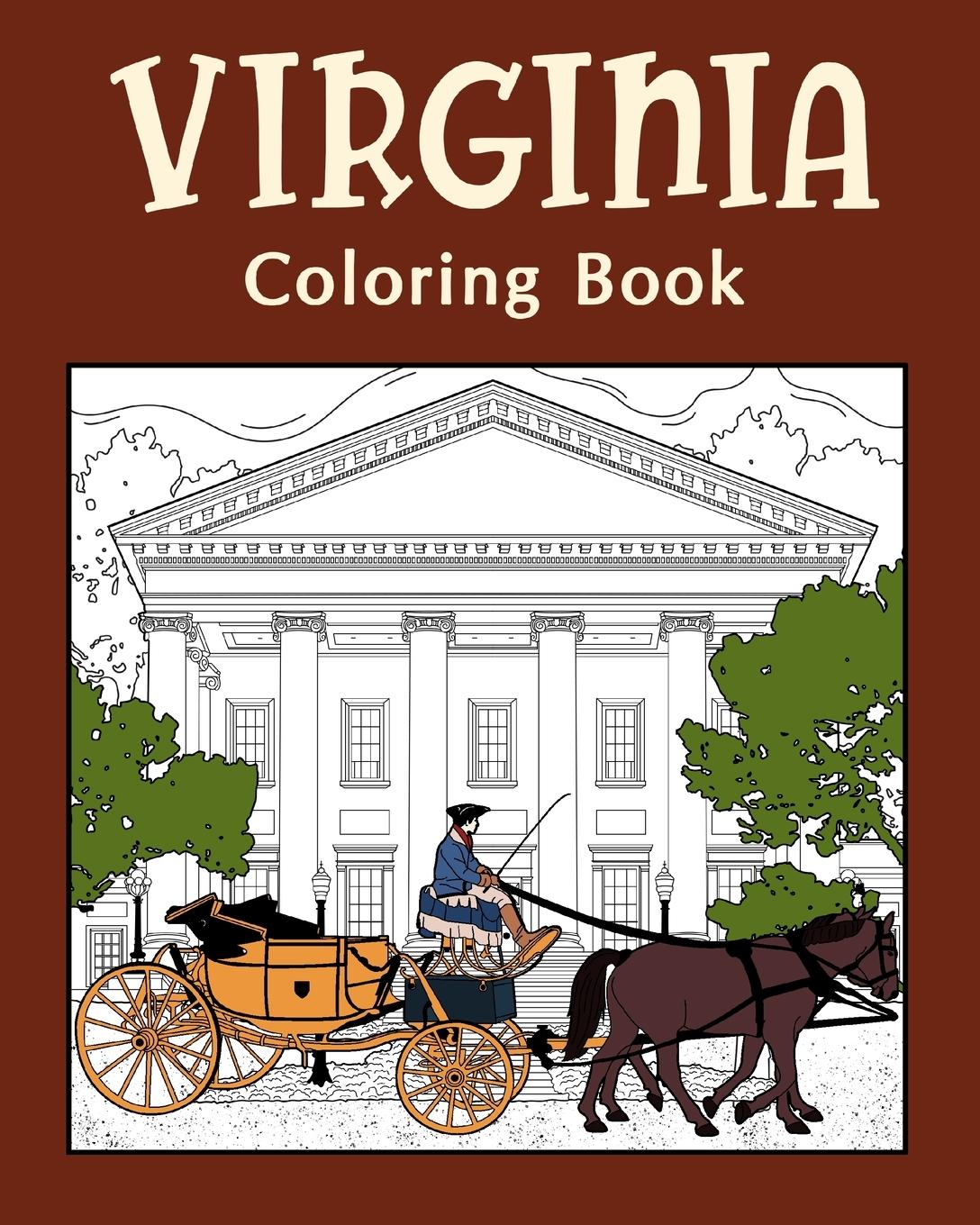 Vorderes Coverbild Virginia Coloring Book, Adult Coloring Pages
