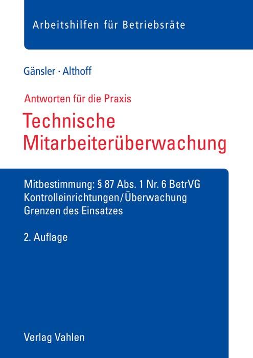 Vorderes Coverbild Technische Mitarbeiterüberwachung