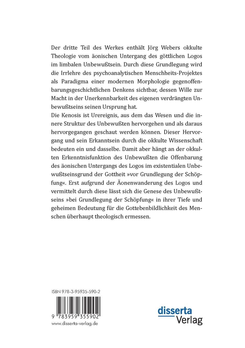 Rückseitencover Das Kreuz der spekulativen Erkenntnis. Auslegungen zu Franz von Baaders "Vorlesungen über religiöse Philosophie". Dritter Teil. Eine Einführung in die christliche Theosophie VI