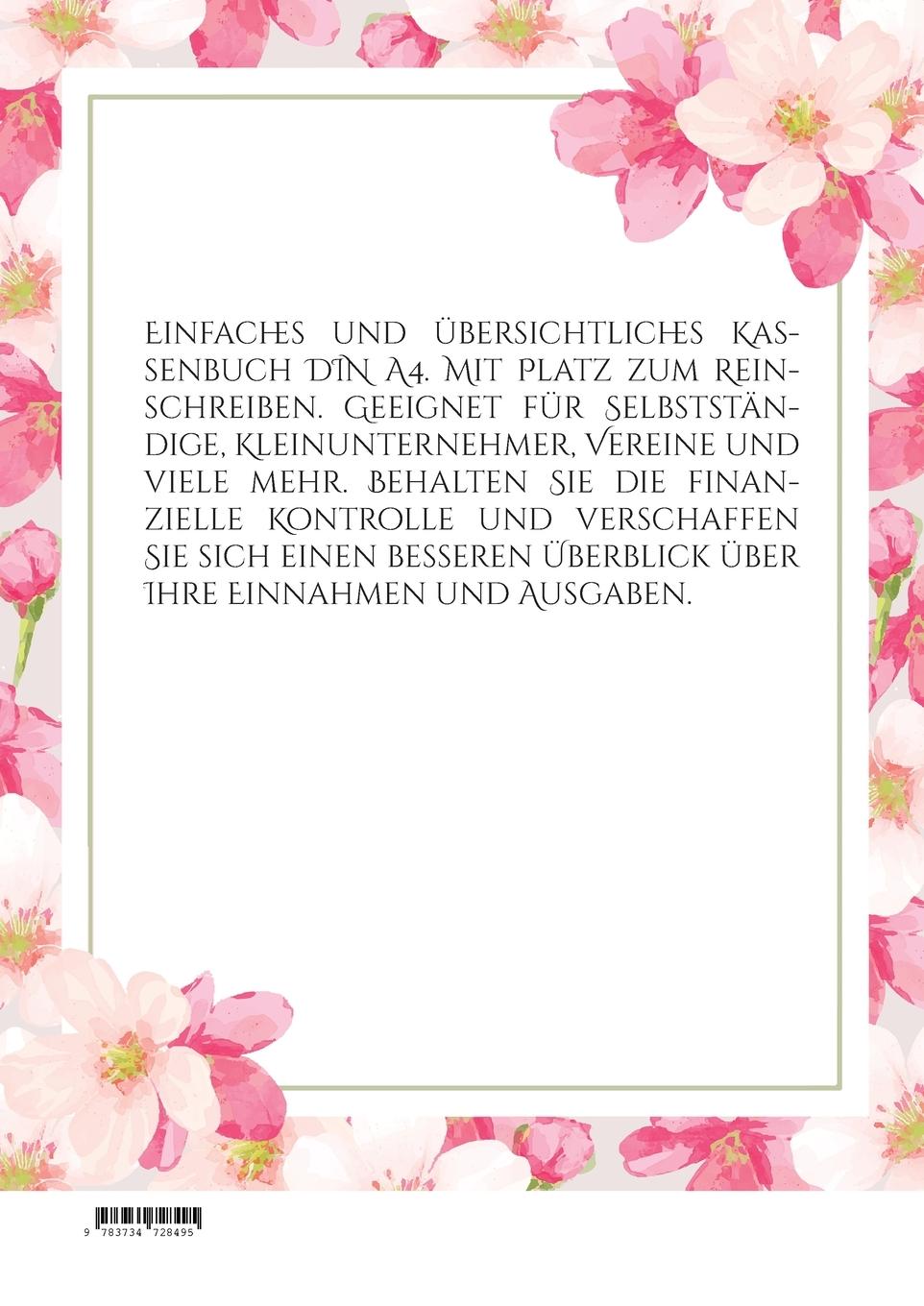 Rückseitencover Kassenbuch DIN A4