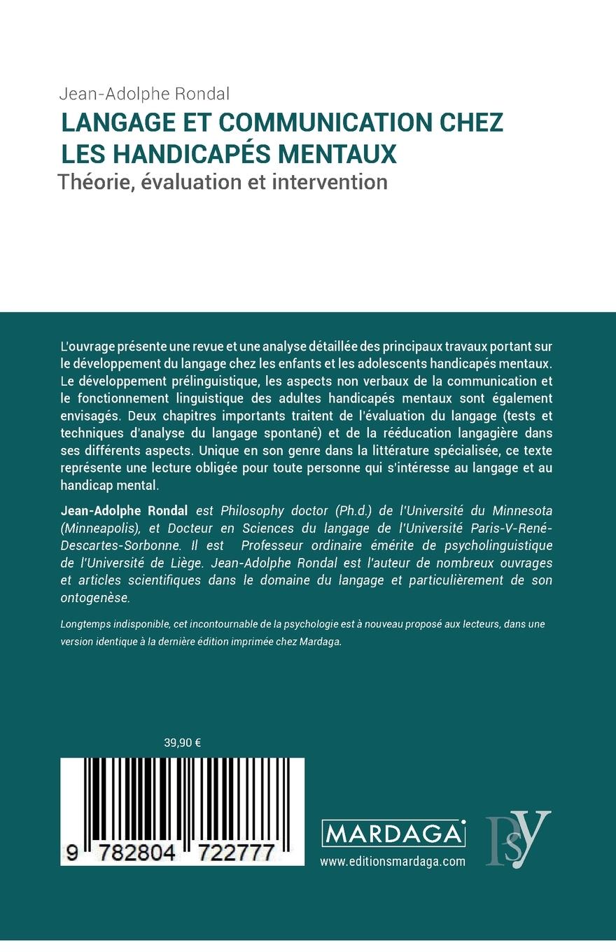 Rückseitencover Langage et communication chez les handicapés mentaux