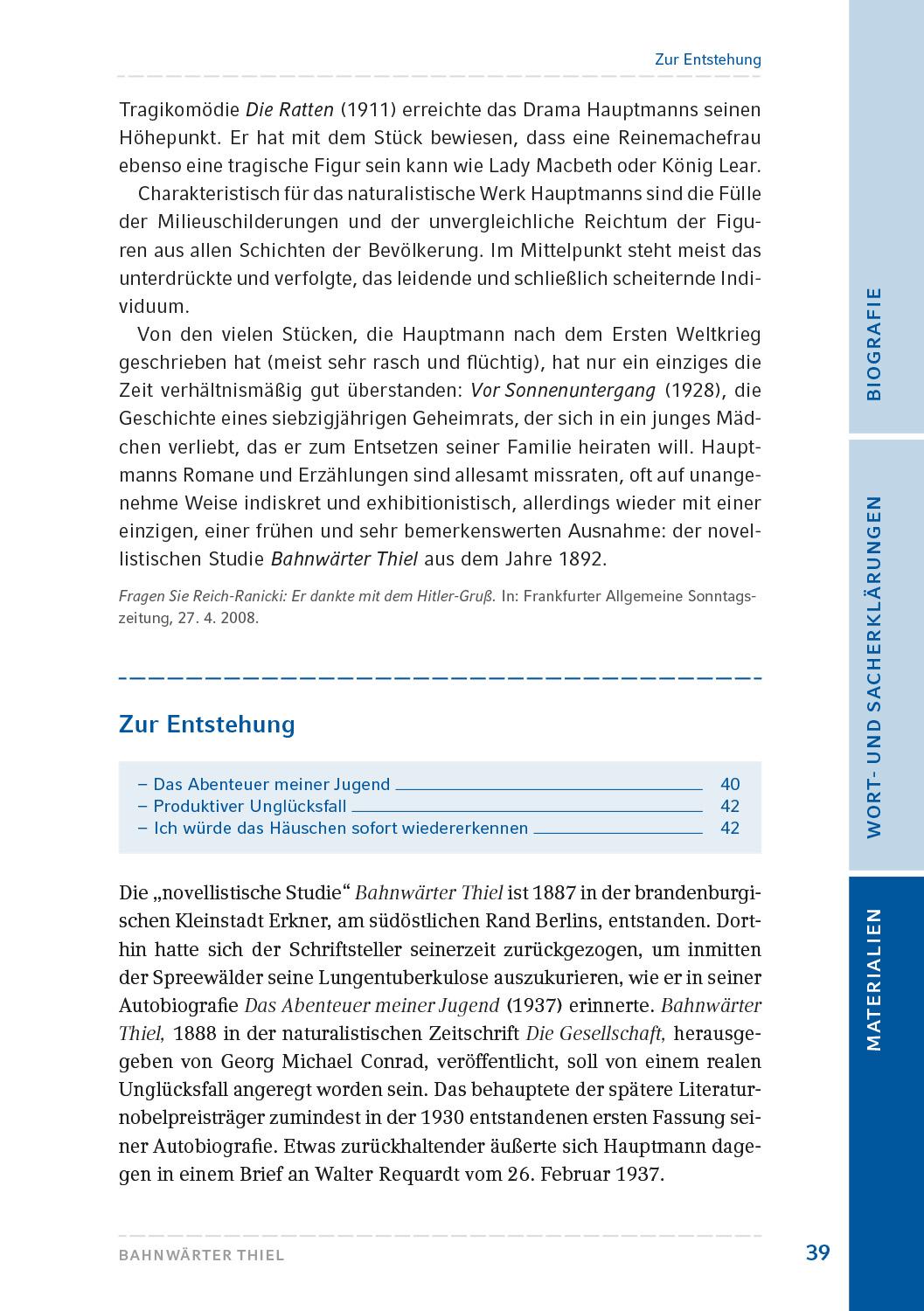 Beispielinhalt (Bild) Bahnwärter Thiel