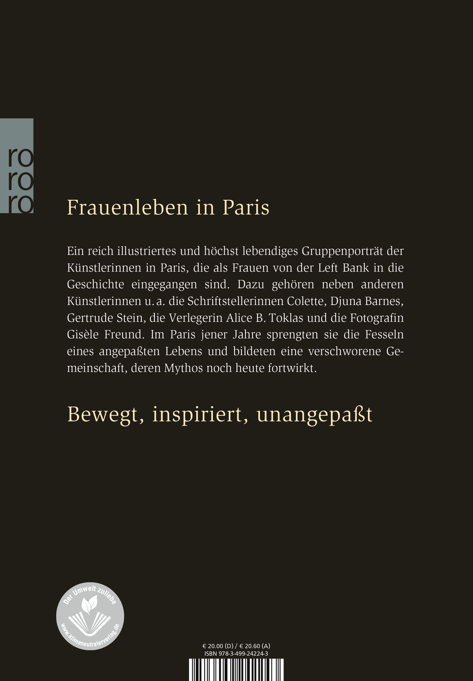 Rückseitencover Paris war eine Frau