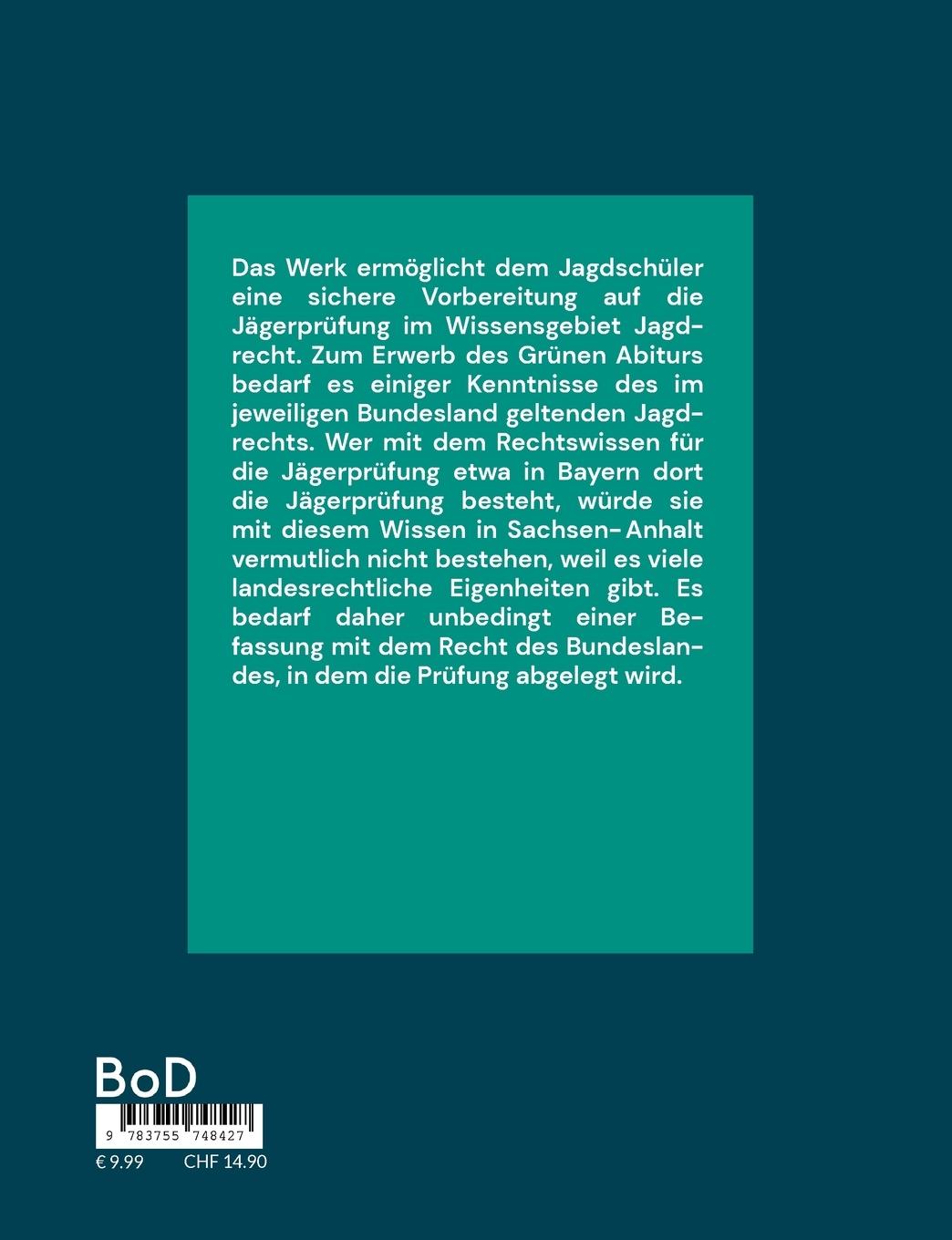 Rückseitencover Jägerprüfung Sachsen-Anhalt