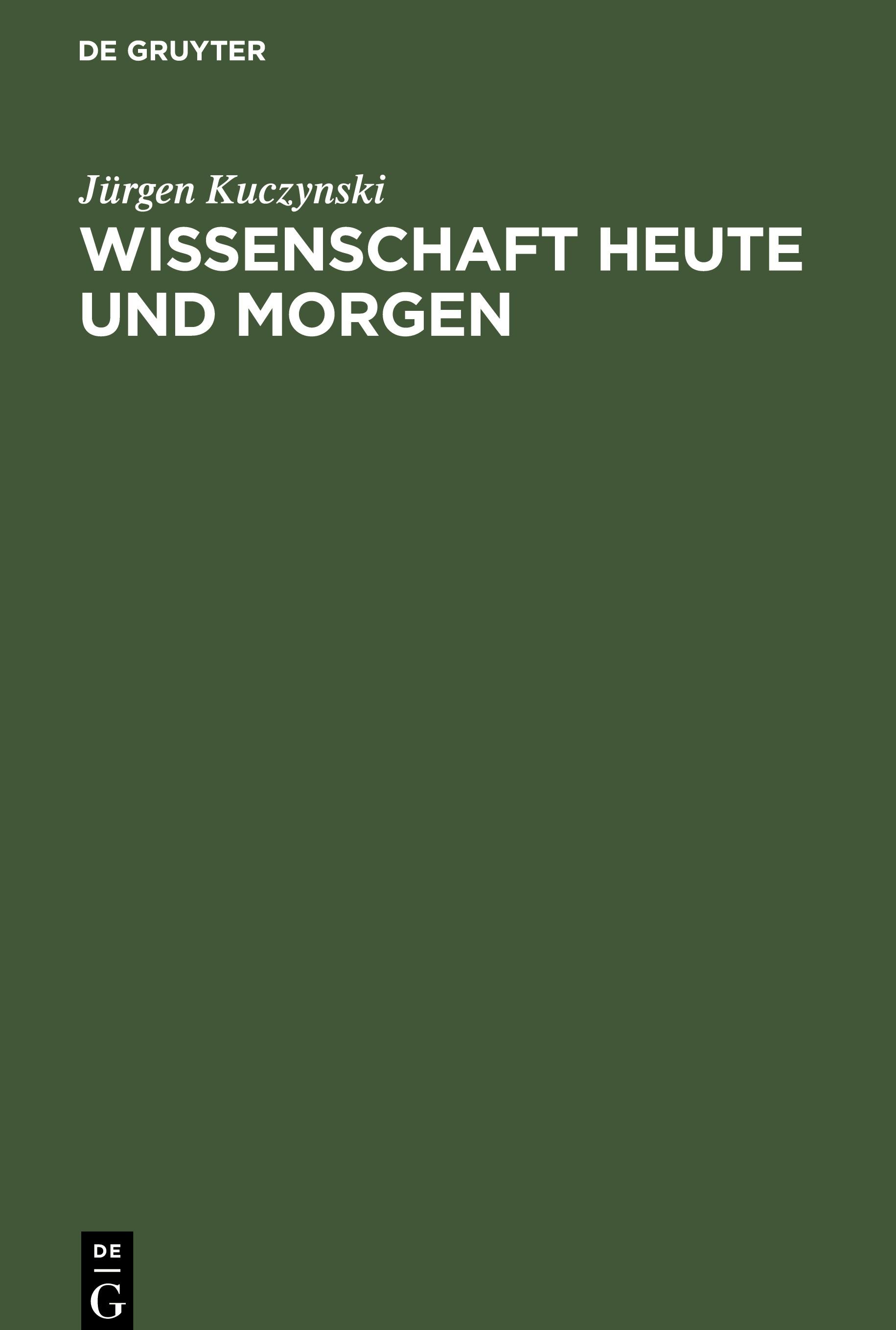 Vorderes Coverbild Wissenschaft Heute und Morgen