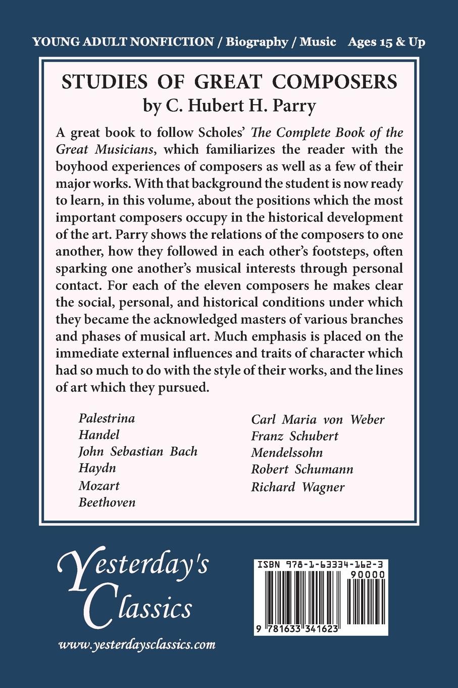 Rückseitencover Studies of Great Composers (Yesterday's Classics)