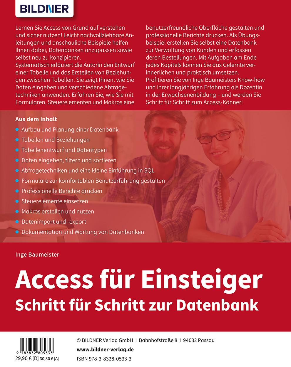 Rückseitencover Access für Einsteiger - Schritt für Schritt zur Datenbank