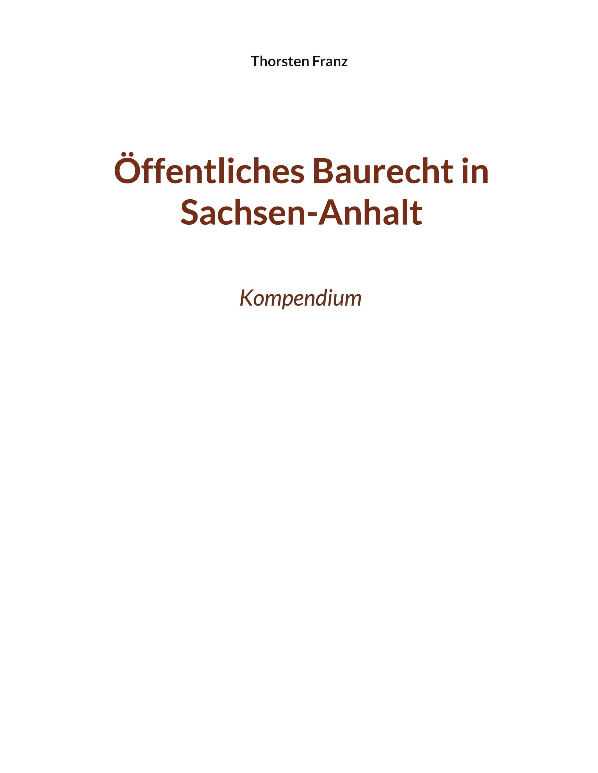 Vorderes Coverbild Öffentliches Baurecht in Sachsen-Anhalt