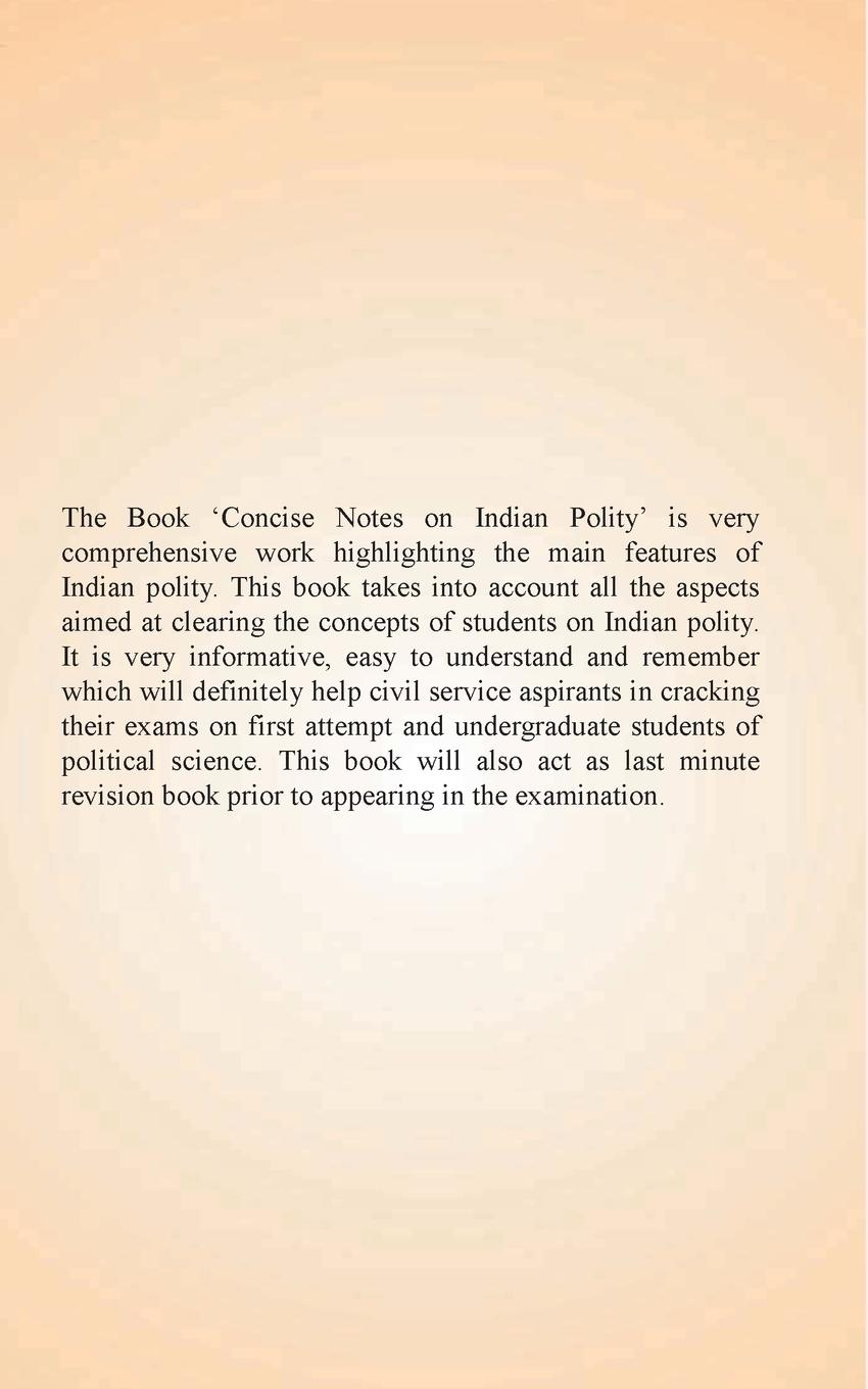 Rückseitencover Concise Notes on Indian Polity