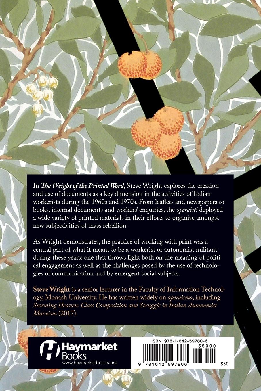 Rückseitencover The Weight of the Printed Word