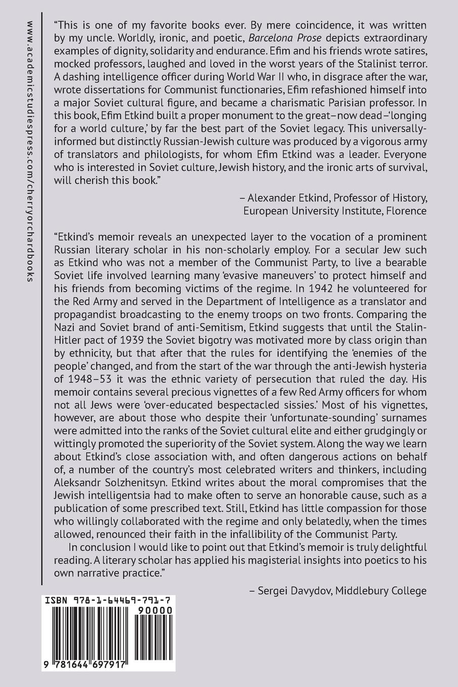 Rückseitencover Barcelona Prose